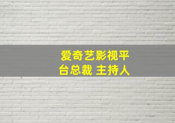 爱奇艺影视平台总裁 主持人